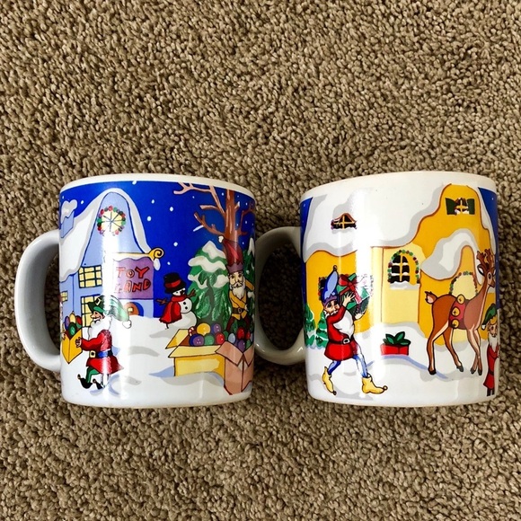 Sue Zipkin Blue Holiday Christmas Coffee Mug Set. - Picture 8 of 9